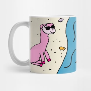 Dodie the Llama at the Beach Mug